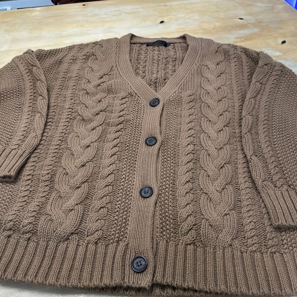 JENNI KAYNE COTTON CABLE CARDIGAN - Picture 4 of 7